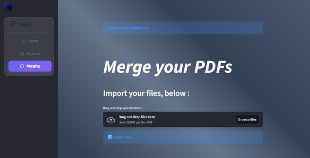 SolveReport Beta Merge Page.